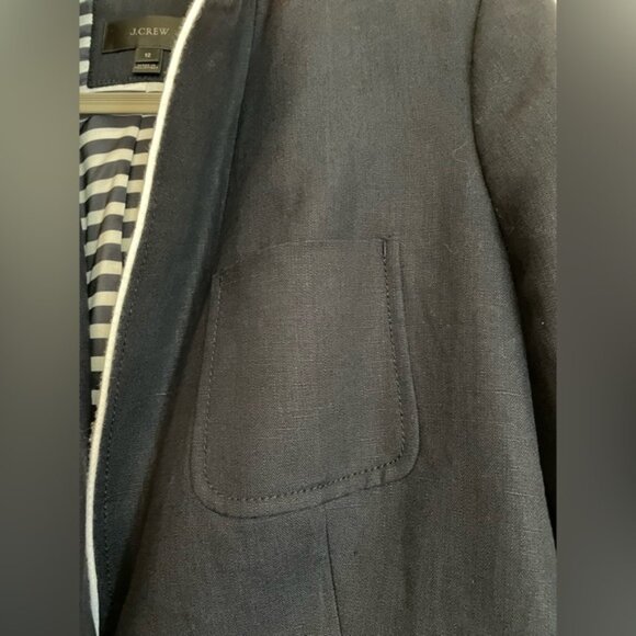 J. Crew Regent style navy linen blazer, size 12 - Picture 5 of 10